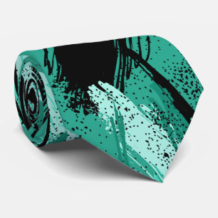 Cravate camouflage sarcelle noir