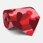 Cravate Camouflage Saumon rouge (Roulé)
