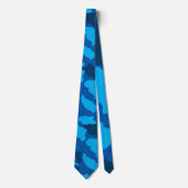 Cravate Camouflage turquoise bleu camo (Devant)