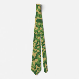 Cravate Camouflage vert en kaki