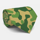 Cravate Camouflage vert en kaki (Roulé)