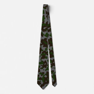 Cravate Camouflage vert foncé en Brown et gris
