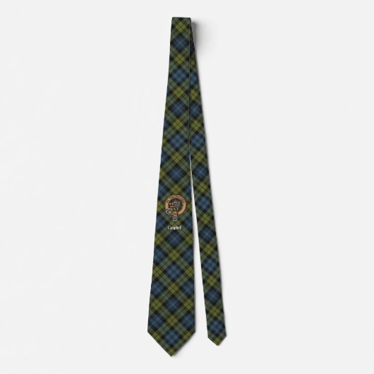 Cravate Campbell Crest sur Tartan (Devant)