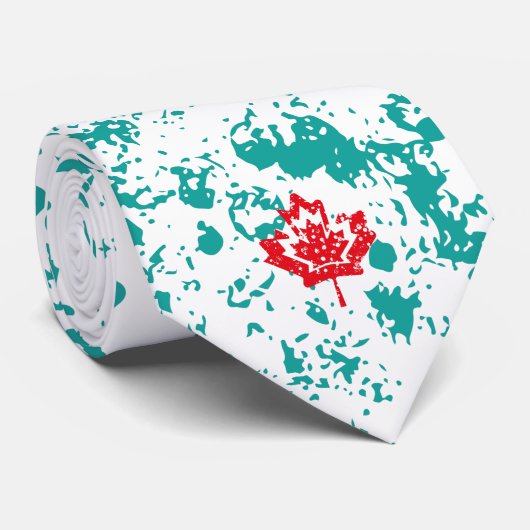 Cravate CANADA double RAIN EARTH MAPLE BY MASANSER PIXELAT (Roulé)