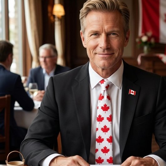 Cravate Canadian maple leaf. CANADA. Patriotic.