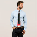 Cravate Canadian Maple on Red Black White Pinstripe<br><div class="desc">For you - tha man. The POWER is in the RED. Take control - seize the power and let them know who's tha man!</div>