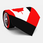 Cravate Canadian Maple on Red White Black (Roulé)