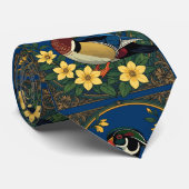 Cravate Canard à bois et fleurs de jasmin (Roulé)