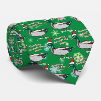 Cravate Canard de Majard à Santa Hat Quitter par la neige