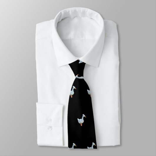 Cravate Canard en berne blanc (Attaché)