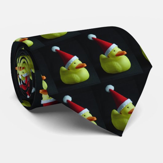 Cravate Canard en caoutchouc de Noël (Roulé)