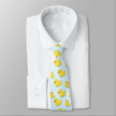 Cravate Canard jaune en caoutchouc bleu clair (Attaché)
