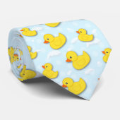 Cravate Canard jaune en caoutchouc bleu clair (Roulé)