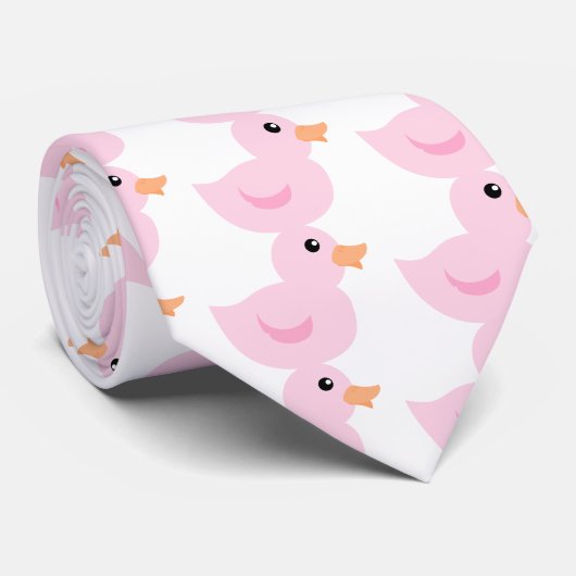 Cravate Canard pointu en rose (Roulé)