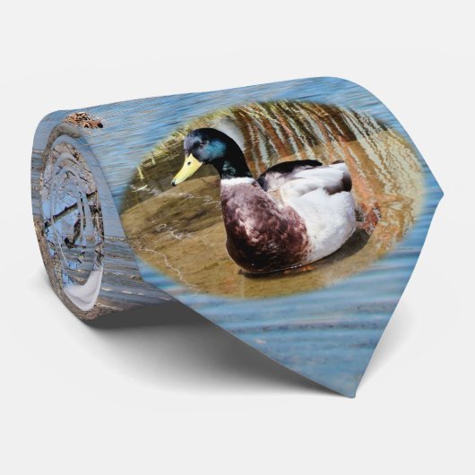 Cravate Canards au trou bleu (Roulé)