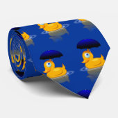 Cravate Canards bleus élégants en caoutchouc de parapluie (Roulé)