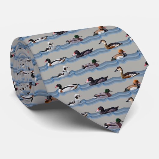 Cravate Canards Dandy Tie Double Face Imprimé (Gris) (Roulé)