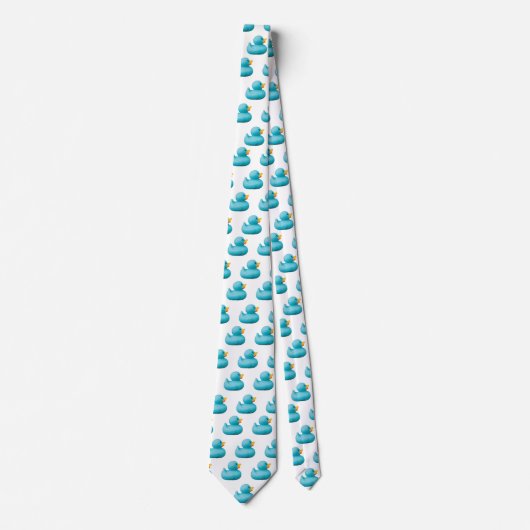 Cravate Canards en caoutchouc bleu personnalisables par st (Devant)