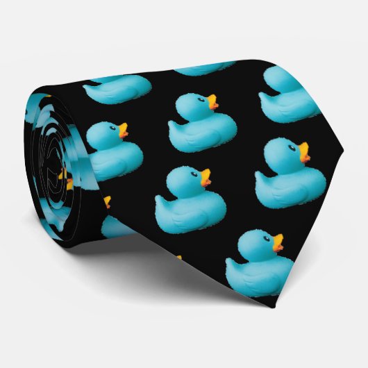 Cravate Canards en caoutchouc bleus par le magasinier (Roulé)