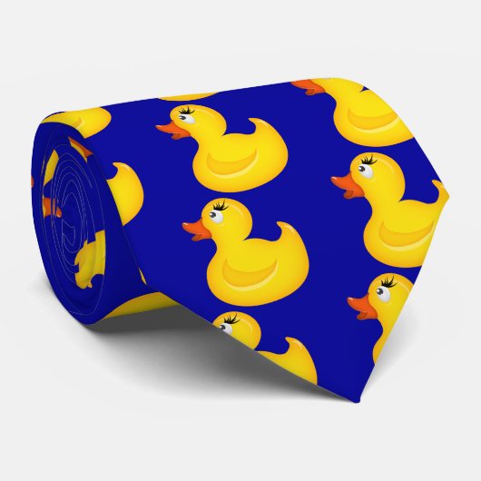 Cravate Canards jaunes en caoutchouc (Roulé)