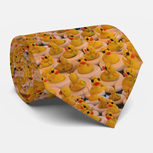 Cravate Canards jaunes en caoutchouc (Roulé)