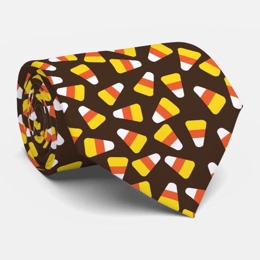 Cravate Candy corn motif d'Halloween (Roulé)
