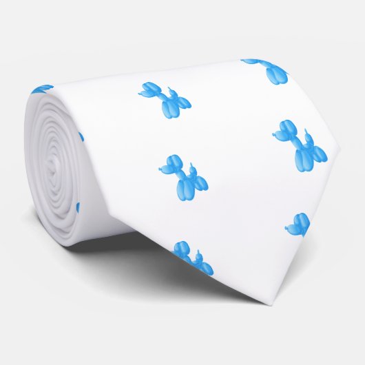 Cravate Caniche bleu (Roulé)