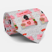 Cravate caniche Chien Valentine's Day Kissing Booth (Roulé)