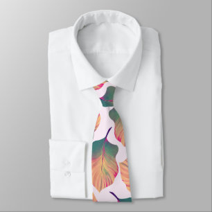Cravate Canna Tropicanna Feuilles en Pastel