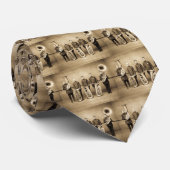 Cravate Cannettes de fil de tuba (sépia) (Roulé)