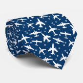 Cravate Capitaine d'avion Pilote Aéronef Motif d'aéronef (Roulé)