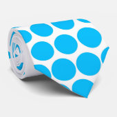 Cravate Capri Polka Dot Blanc moderne (Roulé)