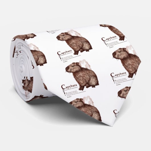 Cravate capybara - chocolate (Roulé)