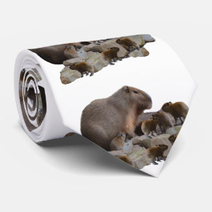 Cravate Capybaras De Mère Et De Bébé,
