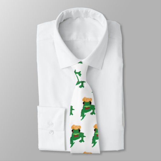 Cravate Caractère grenouille drôle vert (Attaché)