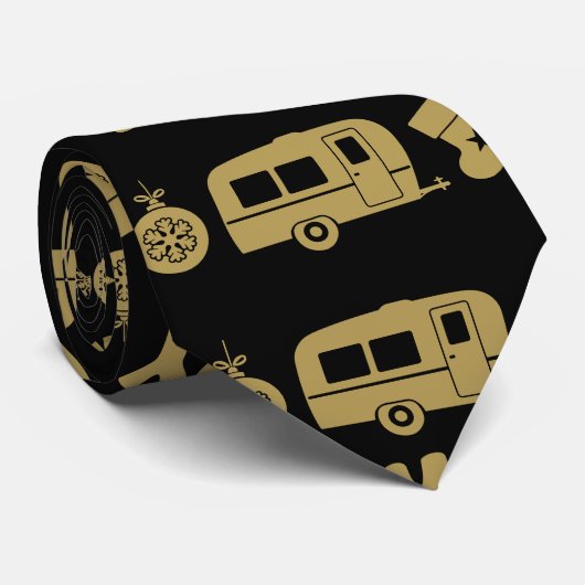 Cravate Caravan Joyeux Camping de Noël (Roulé)