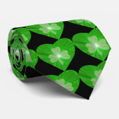 cravate cardiaque shamrock noir (Roulé)