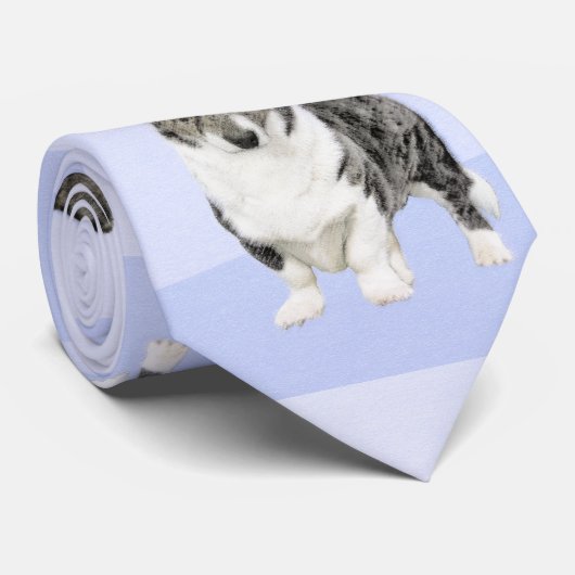 Cravate Cardigan Welsh Corgi Peinture - Chien d'art origin (Roulé)