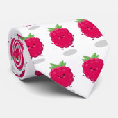 Cravate Caricature de framboise très heureuse (Roulé)