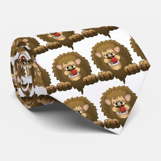 Cravate Caricature de lion affamé (Roulé)