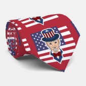 Cravate Caricature de l'oncle Sam (Roulé)