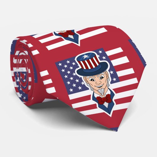 Cravate Caricature de l'oncle Sam (Roulé)