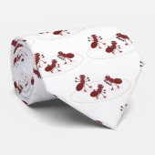 Cravate Caricature de patinage sur glace de Happy red four (Roulé)