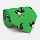 Cravate Caricature de Willie Wagtail australienne personna (Roulé)