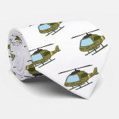 Cravate Caricature d'hélicoptère camoflage de l'armée (Roulé)