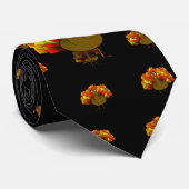 Cravate Caricature inquiétante Thanksgiving Turquie (Roulé)