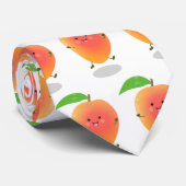 Cravate Caricature jaune mangue mignonne (Roulé)