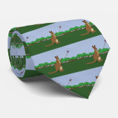 Cravate Caricature Kangaroos Flying a Kite (Roulé)
