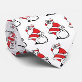 Cravate Caricature Noël Jolly Père Noël, sac de jouets (Roulé)