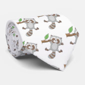 Cravate Caricature pour bébé au raton laveur joyeux (Roulé)